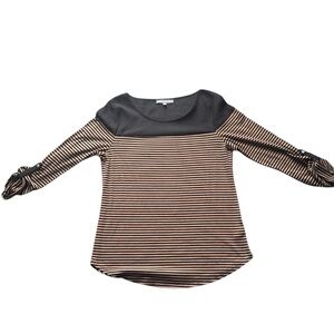 NY Collection Striped Long Sleeve Top Size Medium